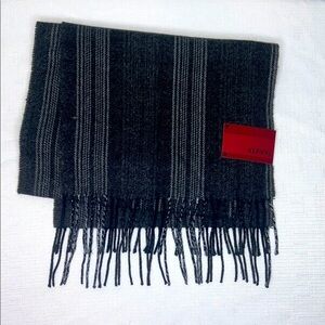 Alfani Gray Wool Blend Scarf with Fringe New